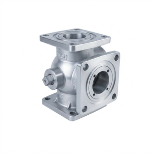 OEM Aluminum Three Way Ball DN50 DN80 Square Flange <b>PTFE</b> Sealed for Truck System KTQ41-10F Square Flange Ball + Aluminum A - Product Image 1