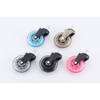 Remplacement de roulette pivotante de haute qualité de 3 pouces pour chaise de bureau en caoutchouc PU salle à manger meubles de salle de bain 21mm rouleau Transparent