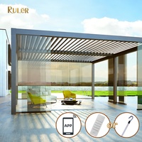 Pérgola Bioclimática de Aluminio Eléctrica con Techo de Láminas Abatibles y Control por Aplicación