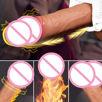 Vibromasseur télécommandé en silicone à ventouse, chauffant, avec fonctions de poussée et de rotation, pour masturbation féminine, jouet sexuel pour femmes