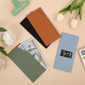Simple Money Organizer Cash Envelope <b>Wallet</b> Reusable PU Leather Bill <b>Holder</b> Slim Budgeting Purse for Women Men - Product Image 1
