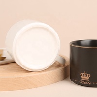Gloway Oem Vaisselle Petit Déjeuner Nordic Sublimation Tasse à Café Cadeau Céramique Tasse à Café de Luxe Ensemble Avec Soucoupe Plateau Et Cuillère En Métal