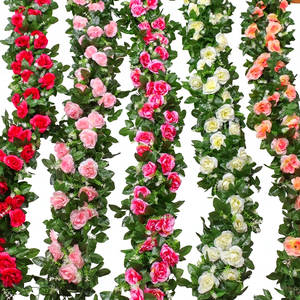 LILIS Modelo Chino 8BNSTwFs, Enredadera de Rosas Artificiales de Seda, <span class=keywords><strong>10</strong></span> Cabezas, Decoración para Interiores de Sala de Estar - Product Image 1