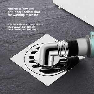 מעובה נירוסטה רצפת נירוסטה מעובה ניקוז אנטי-ריח מקלחת חדר אמבטיה עמיד מלבני ארוך צורה כביסה מכונת ניקוז - Product Image 2