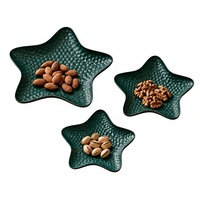 Plateau décoratif à pois et étoiles, ensemble de trois pièces