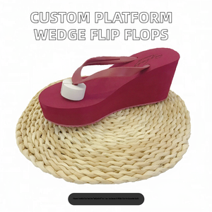 Custom High Platform Wedge <b>Flip</b> <b>Flops</b> slippers Waterproof Autumn Summer Women PVC Strap EVA Wholesale fashion slide slippers - Product Image 2