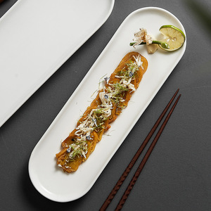 จานเซรามิกรูปทรงสี่เหลี่ยมผืนผ้าสำหรับเสิร์ฟซูชิ เค้ก เบอร์เกอร์ สเต็ก ของหวาน พาสต้า ซาชิมิ สลัด ถาดเสิร์ฟสำหรับร้านอาหาร - Product Image 4