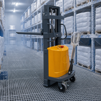 Approvisionnement direct usine : Chariot élévateur semi-électrique 1,5T, mât simple, semi-automatique, hauteur de levage 2m/3m, pour entrepôt