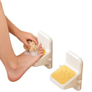 Wall Mount Shower <b>Stool</b> 2 Tiers Plastic Minimalist Design For <b>Bathroom</b> With Non Slip Surface - Product Image 3