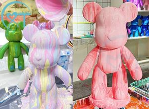 Éxito de ventas en Tiktok: Adornos de muñecas líquidas de estilo vibrante, regalo creativo DIY, oso líquido esmaltado en blanco para personalizar - Product Image 4
