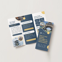 Brochure pliée en trois sur mesure en gros pour OEM - Impression CMJN, pelliculage mat, dépliant promotionnel personnalisé pour agence de voyage