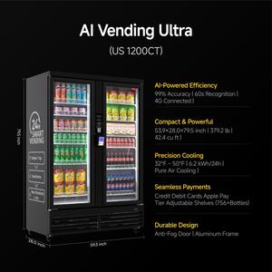 Distributeur automatique HAHA Vending 1200 Ultra Double Porte 600-800 unités, avec SDK IA, stock local US, 4G/WiFi, paiement sans espèces pour Bureau/École/Salle de sport - Product Image 3