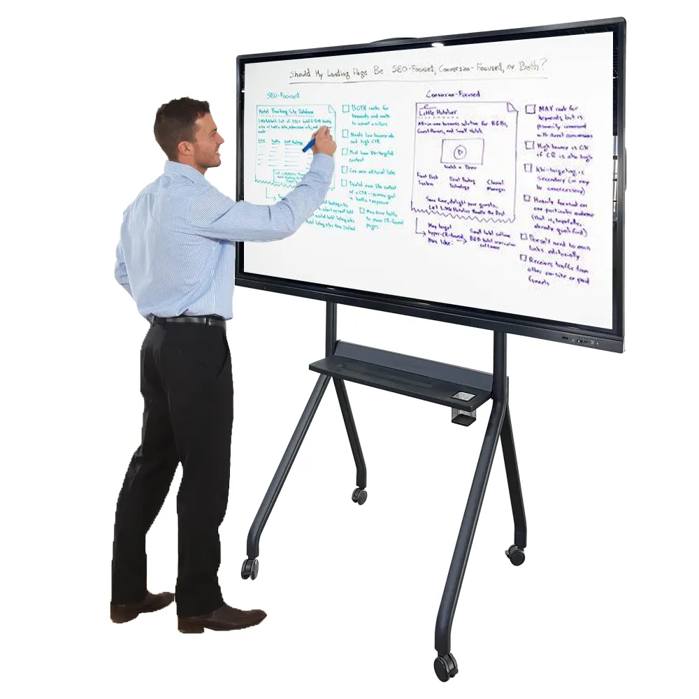 इंटरैक्टिव Whiteboard फ्लैट पैनल डिजिटल 55 इंच एलसीडी स्मार्ट बोर्ड कक्षा इलेक्ट्रॉनिक पोर्टेबल स्कूल