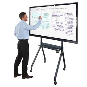 Painel branco interativo digital 55 polegadas, placa inteligente eletrônica portátil para sala de aula e escola
