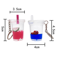 Porte-clés personnalisé en acrylique en forme de tasse de thé au lait Boba liquide, avec logo personnalisé et sangle colorée disponible, article promotionnel de marque, cadeau publicitaire