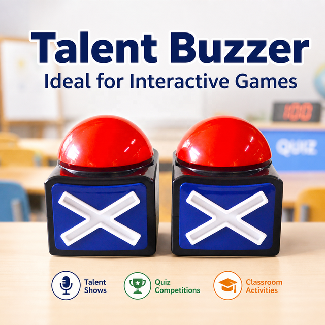 Wholesale Custom Plastic Eco-Friendly Talent Show Buzzer Game Answering Device with Red Light Sound Button
