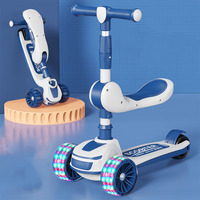 Venta al por Mayor de Patinete Eléctrico Plegable de 3 Ruedas para Niños, 3 en 1, con Asiento, Diseño Moderno y Elegante para Niños, Diversión al Aire Libre