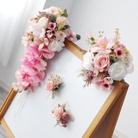 H506 Buket Bunga Artifisial Bentuk Air Mata untuk Pernikahan, Buket Pengantin, Corsage Pengiring Pengantin, Corsage Pergelangan Tangan, Boutonniere, Set Buket