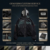 Sweat-shirt à capuche zippé surdimensionné personnalisé pour homme, avec masque intégré, imprimé graffiti, streetwear, marque privée, faible MOQ, OEM
