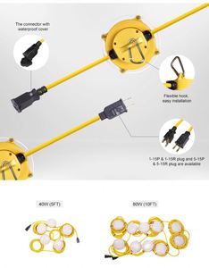 Luces de Cadena LED Elanby para Construcción, 9000LM, 6000K, IP65, Luz Blanca Fría, 50 pies/100 pies, Garantía de 5 Años, Regulable, Venta al Por Mayor - Product Image 2