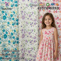 Tissu popeline 100% coton imprimé floral pour robe d'été