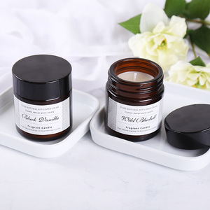 Scented Candle Soy Wax Fragrant Candle Black Vanilla Wild Bluebell Classic Design Home Decor Gift - Product Image 1