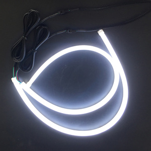 RGB + Dòng Chảy Hổ Phách Lần Lượt Tín Hiệu Chuyển Đổi LED Dải Với Bộ Điều Khiển Thiên Thần Mắt Dtm 12V Xe Chạy Ánh Sáng Xe Ô Tô ATV Điều Kiện Mới - Product Image 4