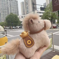 Nouveau modèle 2026 Mini porte-clés peluche cheval, breloque mignonne pour sac à dos, mascotte du zodiaque, cadeau d'activités