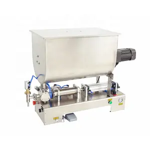 manufacturer pneumatic piston small bottle honey filling machine with U type heating mixer