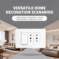 Interruptores de Pared Jinmai para Italia, Chile, México, 4*2 16A 118, Enchufe Italiano Negro con USB Tipo-C, Interruptor de Corriente, Enchufe Italiano