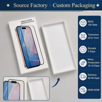 Boîte d'emballage de protection pour téléphone portable en carton rigide mat de luxe haut de gamme avec logo personnalisé pour cadeau électrique.