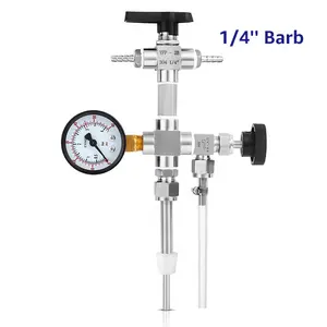 Llenadora de botellas de contrapresión mejorada con manómetro de 0-60 Dispositivo de embotellado de cerveza casera Kit de transferencia de contacto sin oxígeno