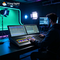 Console d'éclairage de scène avec écran large 2x19 pouces, élévateur électrique, tactile, Windows 10 I5, 6 sorties DMX512, MA3D Wysiwyg, avec flight case