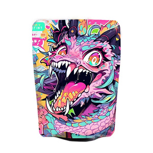 Bolsa de Mylar con Cierre y Estampado de Dragón Colorido, OEM ODM, Grado Alimenticio, para Guardar Hierbas, Tabaco, Flores Secas, Empaque para Fumar - Product Image 1
