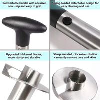 Pemotong nanas dan pengiris, alat pengiris dan pengiris nanas Stainless Steel untuk penghapusan inti dan pengiris