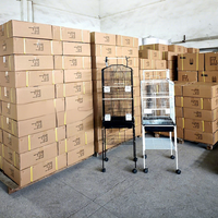 Cage à oiseaux sur roulettes en acier à faible teneur en carbone pour perroquets et mynas, modèle best-seller