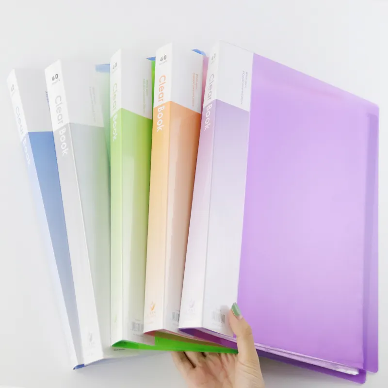 Candy Color File Folder Waterproof PP A4 Ring Binder Multi-Pockets Clear Book