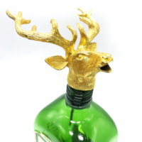 Vertedor de vino de cabeza de ciervo de Navidad, tapón de botella de vino de Animal, tapón sellador de bebidas, tapón de botella de licor