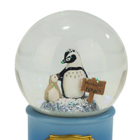 Globe à neige en résine et verre, peint à la main, artistique, personnalisé, pingouin, globe à eau, décoration d'intérieur, souvenir en gros