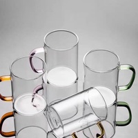 Ensemble Simple de 6 Tasses en Verre Multicolores pour Boissons Froides, Café et Thé