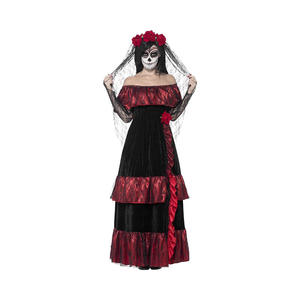 2024 nueva actualización Cosplay actuación novia velo vestido flor Halloween disfraz para mujer Día de los muertos mexicano - Product Image 5