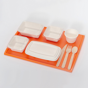 Restauration en vol, vaisselle jetable écologique en bagasse, biodégradable - Product Image 4