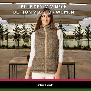 Blue Color V Neck Button up Sashes Breathable Casual <strong>Denim</strong> Vest <strong>Waistcoat</strong> <strong>for</strong> <strong>Women</strong> - Product Image 2