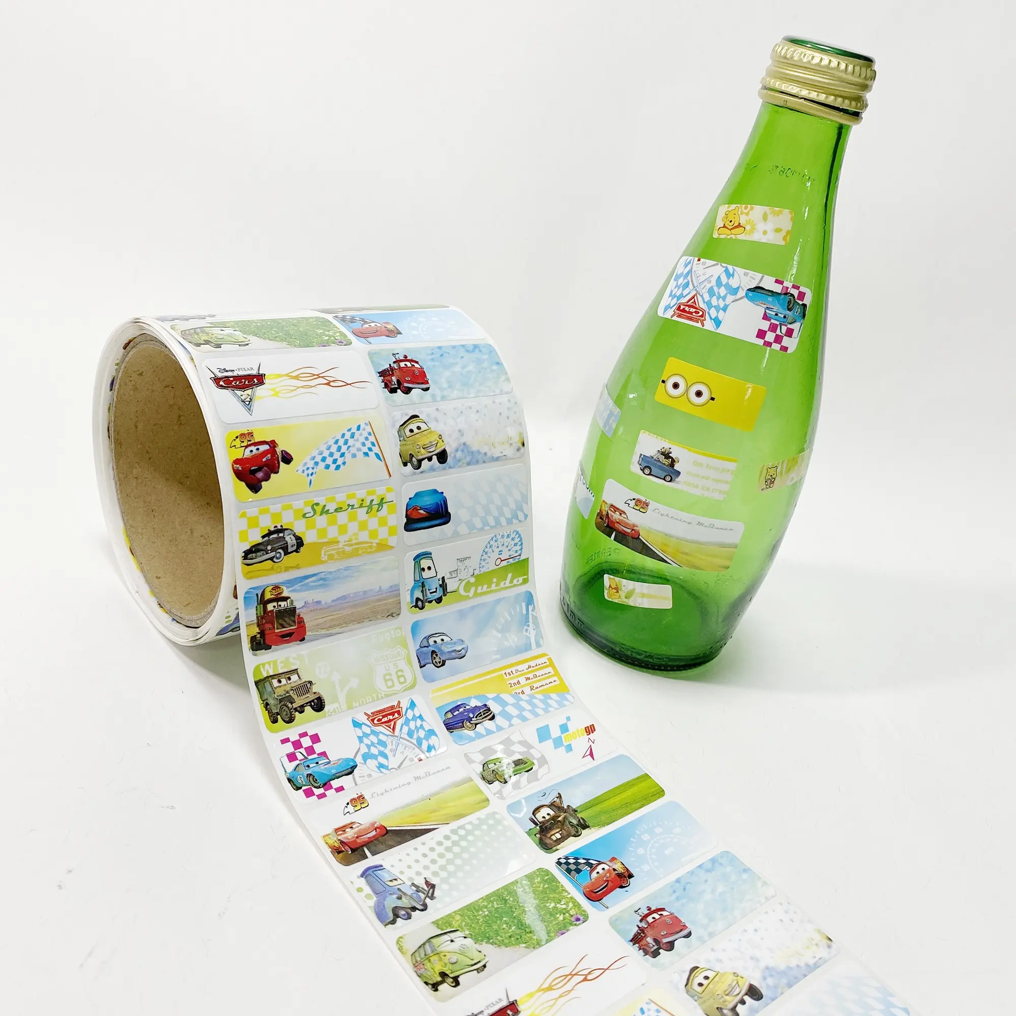 Cheap supply custom printing cartoon children's name roll sticker label printing