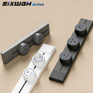 SIXWGH Rail d'alimentation universel multi-prises 40/50/60CM, <span class=keywords><strong>prise</strong></span> <span class=keywords><strong>murale</strong></span> en aluminium 8000W pour cuisine - Product Image 1