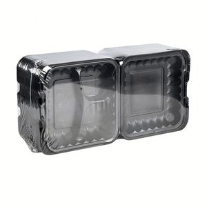กล่องอาหารแบบใช้แล้วทิ้ง PP ขนาด 8x8 นิ้ว 3 ช่อง ออกแบบเองได้ - Product Image 1