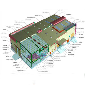 Structure <span class=keywords><strong>en</strong></span> acier léger préfabriquée, cadre de <span class=keywords><strong>portail</strong></span> d'atelier, kits <span class=keywords><strong>en</strong></span> acier pour garages et hangars, service de soudage et de coupe inclus - Product Image 1