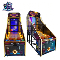 Machine de jeu de basket-ball d'arcade à monnayeur, machine de tir de basket-ball de rue avec écran LED, pour parc d'attractions intérieur, en plastique, version anglaise