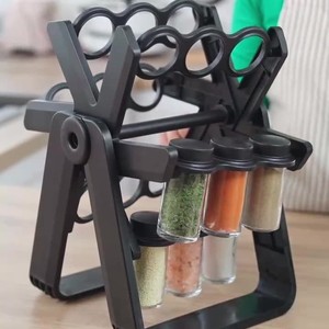 <b>Rotating</b> Glass <b>Spice</b> <b>Rack</b> Set <b>Spice</b> Storage <b>Rack</b> Household <b>Rotating</b> Storage Multi Functional Large Capacity Stable Storage <b>Rack</b> - Product Image 3
