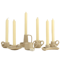 Porte-bougie conique en céramique de style nordique, bougeoir en céramique en gros pour la décoration de table de mariage et de fête